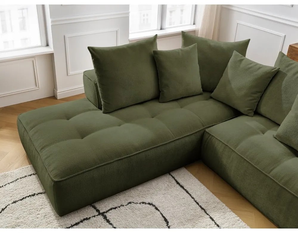 Zelená ženilková rohová pohovka (pravý roh/do L) Whesley – Bobochic Paris