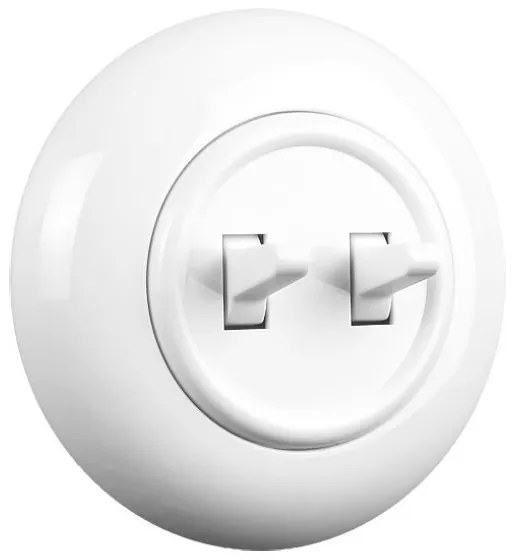 Elhard Vypínač Retro Klasik sériový č.5, biely - kompletný KL5205W