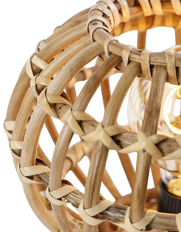Vidiecka stolná lampa bambusová 25 cm - Canna