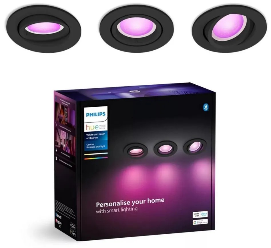 Philips - SADA 3xLED RGBW Stmievateľné podhľadové Hue CENTURA 1xGU10/4,2W/230V