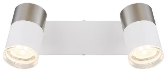 Globo 57851-2 - Bodové svietidlo BRISBON 2xGU10/25W/230V biela/chróm