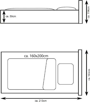 Posteľ Joy 160x200 cm, námornicka modrá látka
