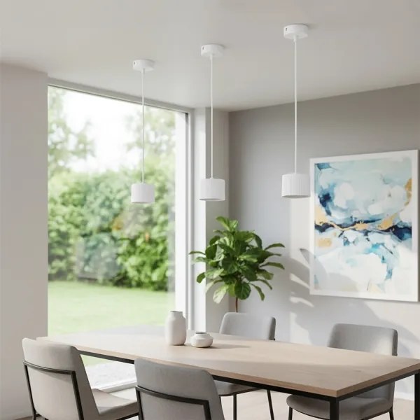 BRILAGI - LED Závesné svietidlo na lanku STRIPY 1xGX53/15W/230V pr. 82 mm biela