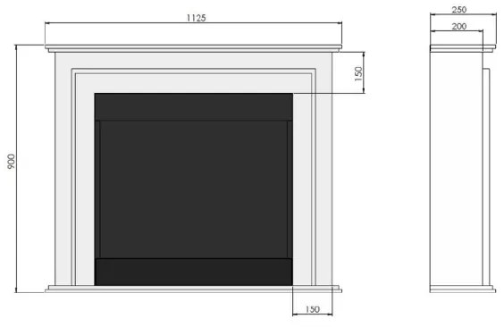 InFire - BIO krb 90x112,5 cm 3kW biela