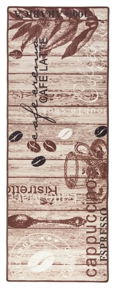 Hnedý kuchynský behúň Hanse Home Delicious Coffee, 67 × 180 cm