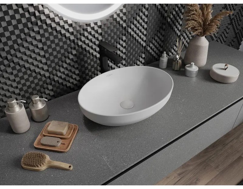 Mexen Cornelia, umývadlo na dosku 50 x 36 cm, platinová matná, 21885063