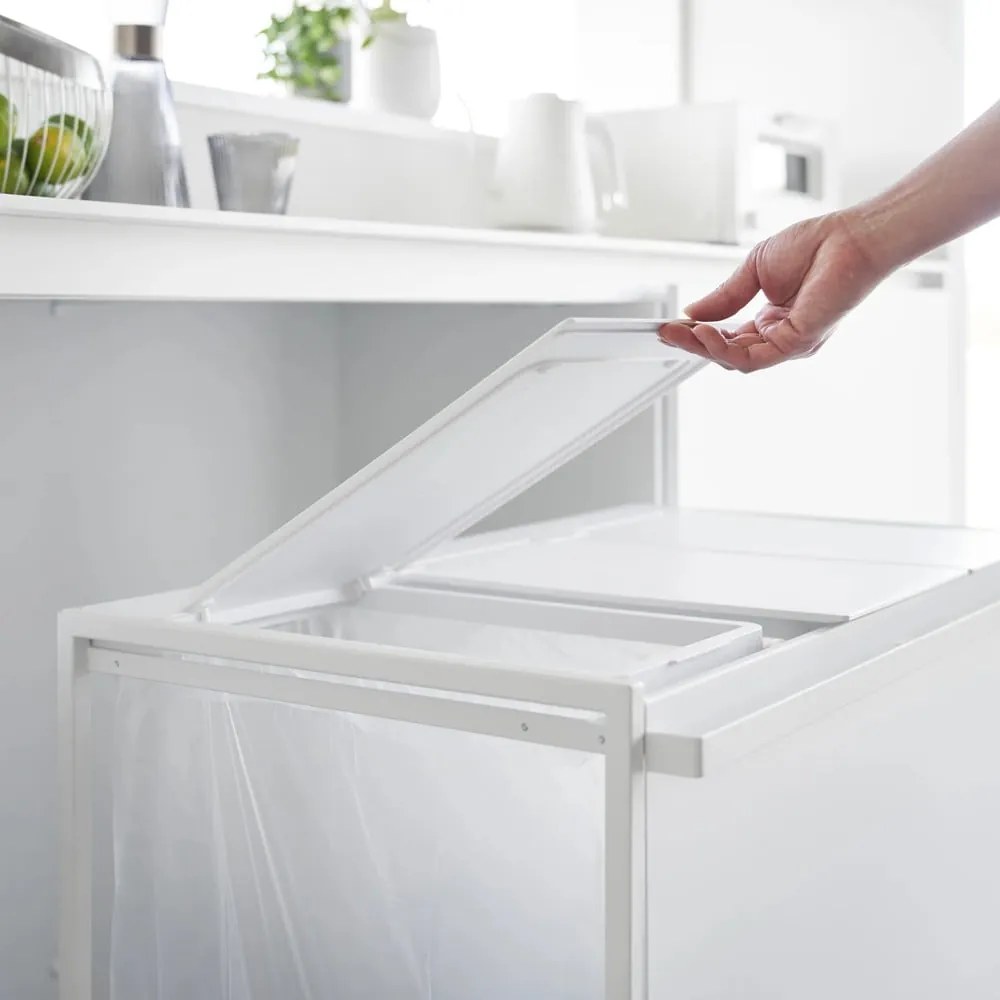 Biely kovový odpadkový kôš na triedený odpad Tower – YAMAZAKI