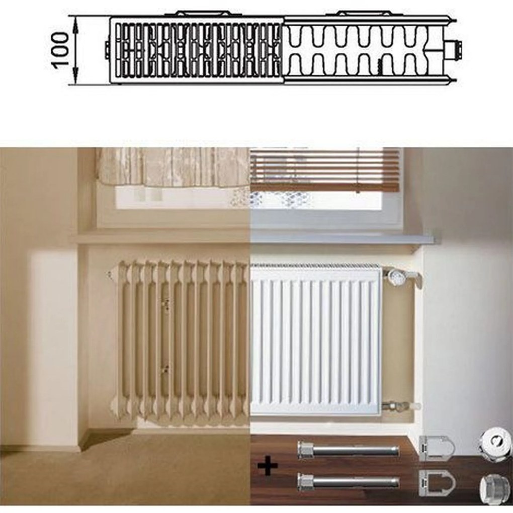 Kermi Therm X2 Profil-Kompakt doskový radiátor pre rekonštrukcie 22 554 / 1300 FK022D513