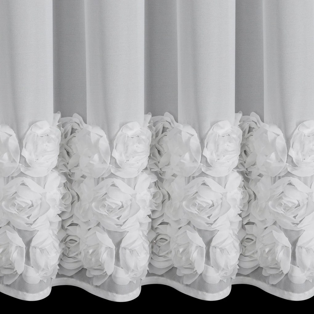 ZÁCLONA NA PÁSKE EVA MINGE ROSES8 400X160 CM BIELA