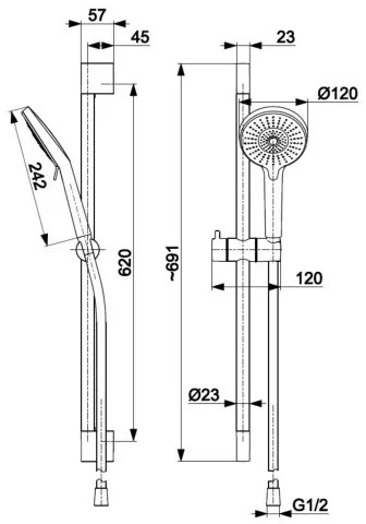 KFA Armatura 841-345-00 - Sprchová sada OTAVA lesklý chróm