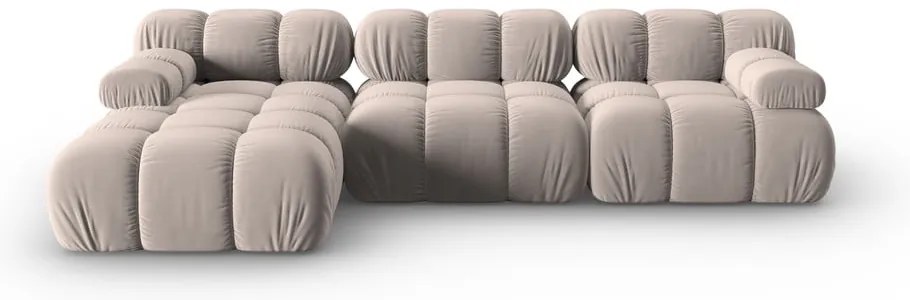 Svetlohnedá zamatová modulárna rohová pohovka (ľavý roh) Bellis – Micadoni