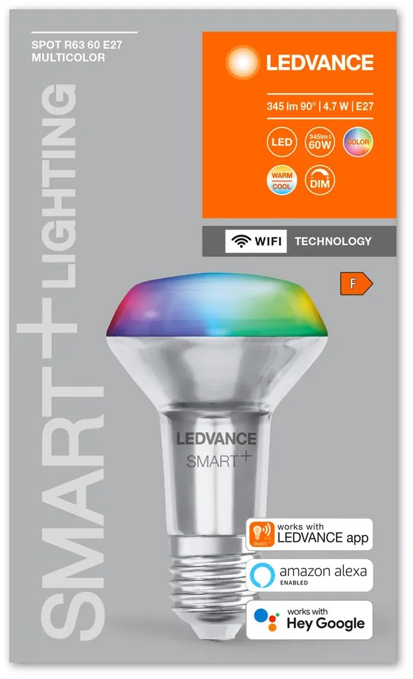 LED žiarovka E27 R63 4,7W = 60W 345lm RGB CCT 45° LEDVANCE SMART+ WIFI Stmievateľná