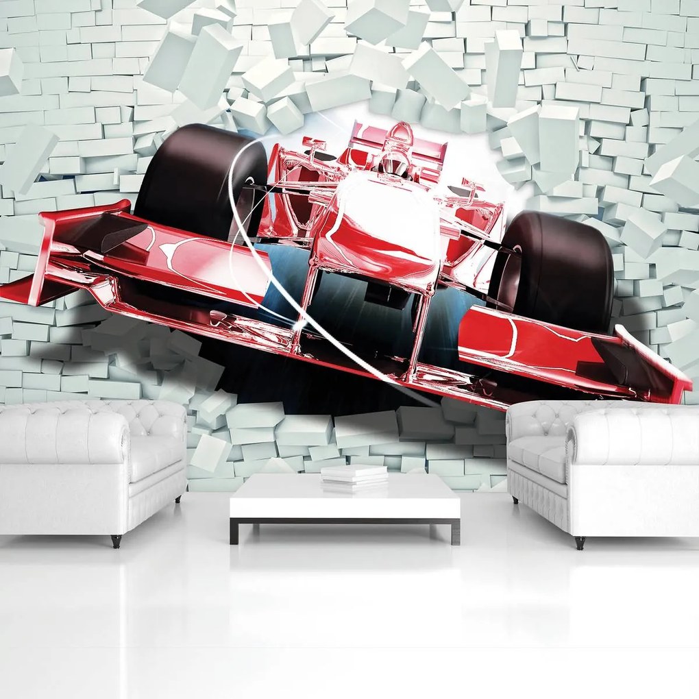 Fototapeta - Červené formuly 1 3D F1 (254x184 cm)