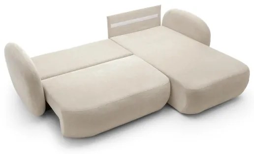 Rohová rozkladacia sedacia súprava s úložným priestorom do L OLBIA pravá béžová