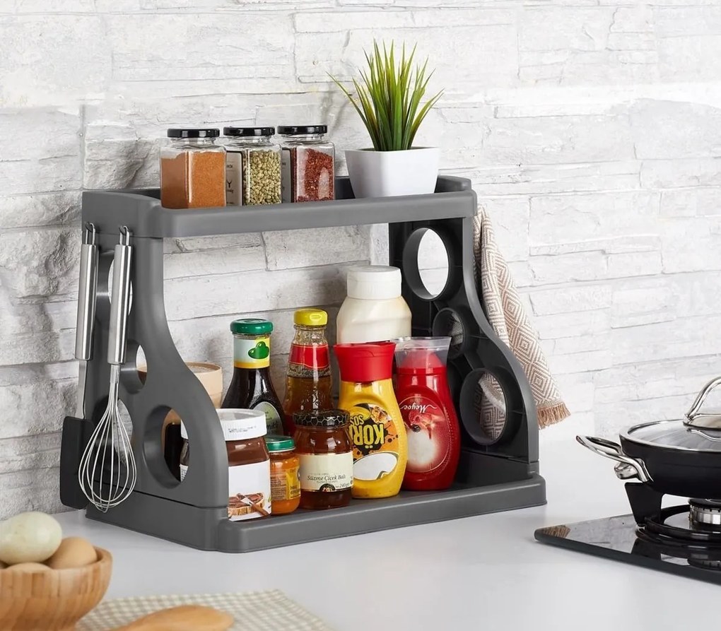 Policový kuchyňský organizér KILLI šedý