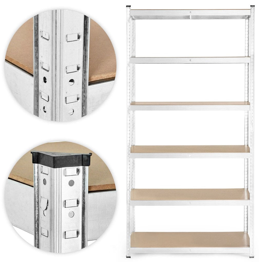 ModernHome Skladovací regál 222x110x50 cm - 6 políc, pozinkovaná oceľ, 1050 kg - ModernHome