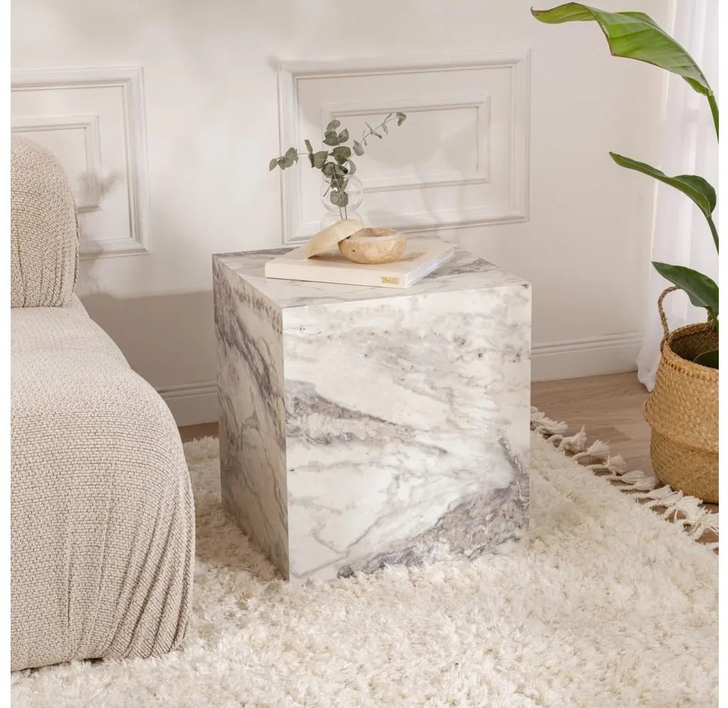 Odkladací stolík KUP 50x45 cm dekor mramoru