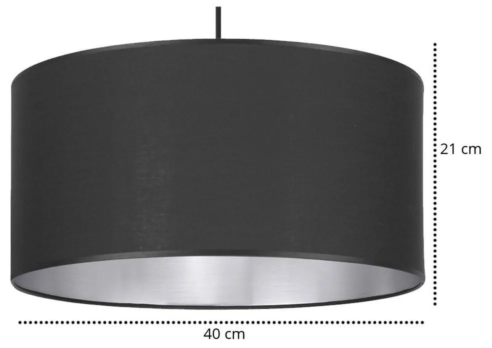 Závesné svietidlo Shade, 1x textilné tienidlo (výber z 2 farieb), (výber z 3 farieb konštrukcie), (fi 40cm), ch