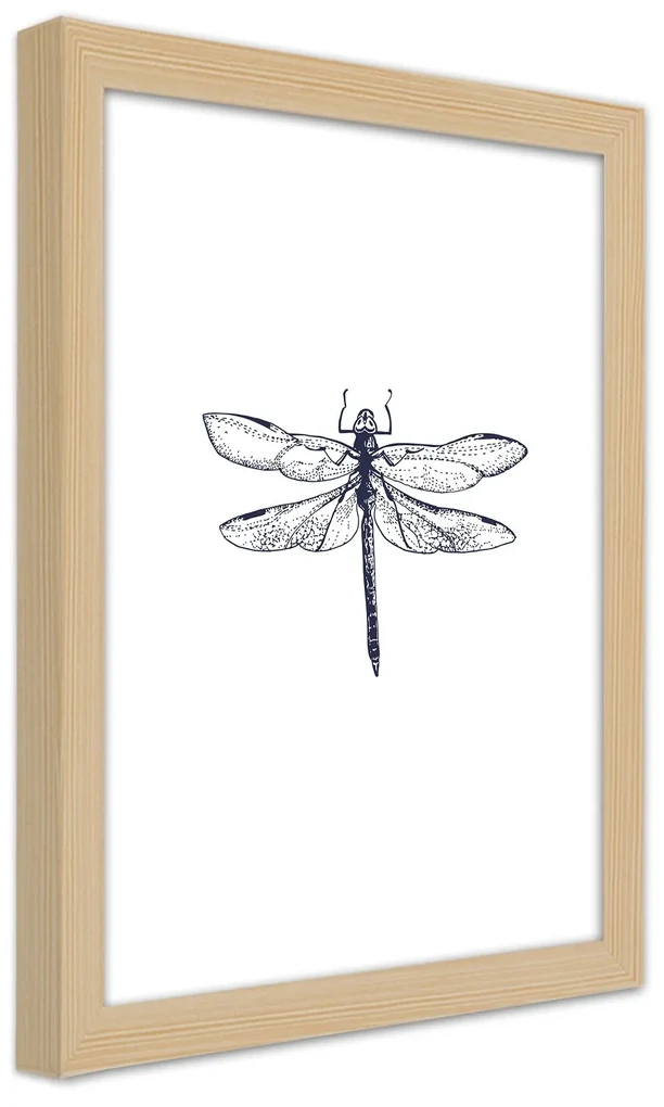 Gario Plagát Vážka nakreslená Farba rámu: Bez rámu, Rozmery: 20 x 30 cm
