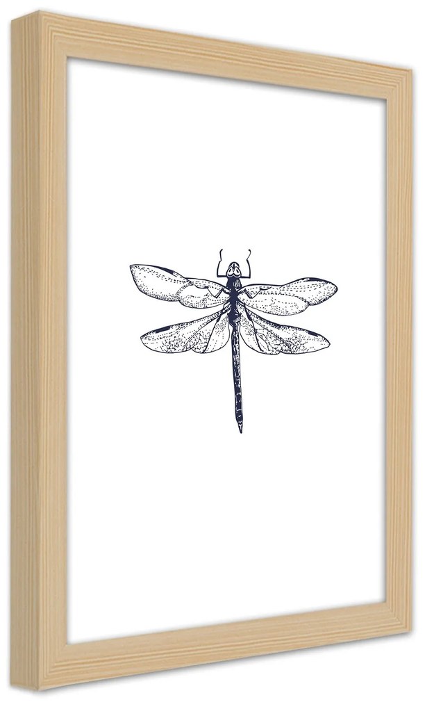 Gario Plagát Vážka nakreslená Farba rámu: Bez rámu, Rozmery: 40 x 60 cm