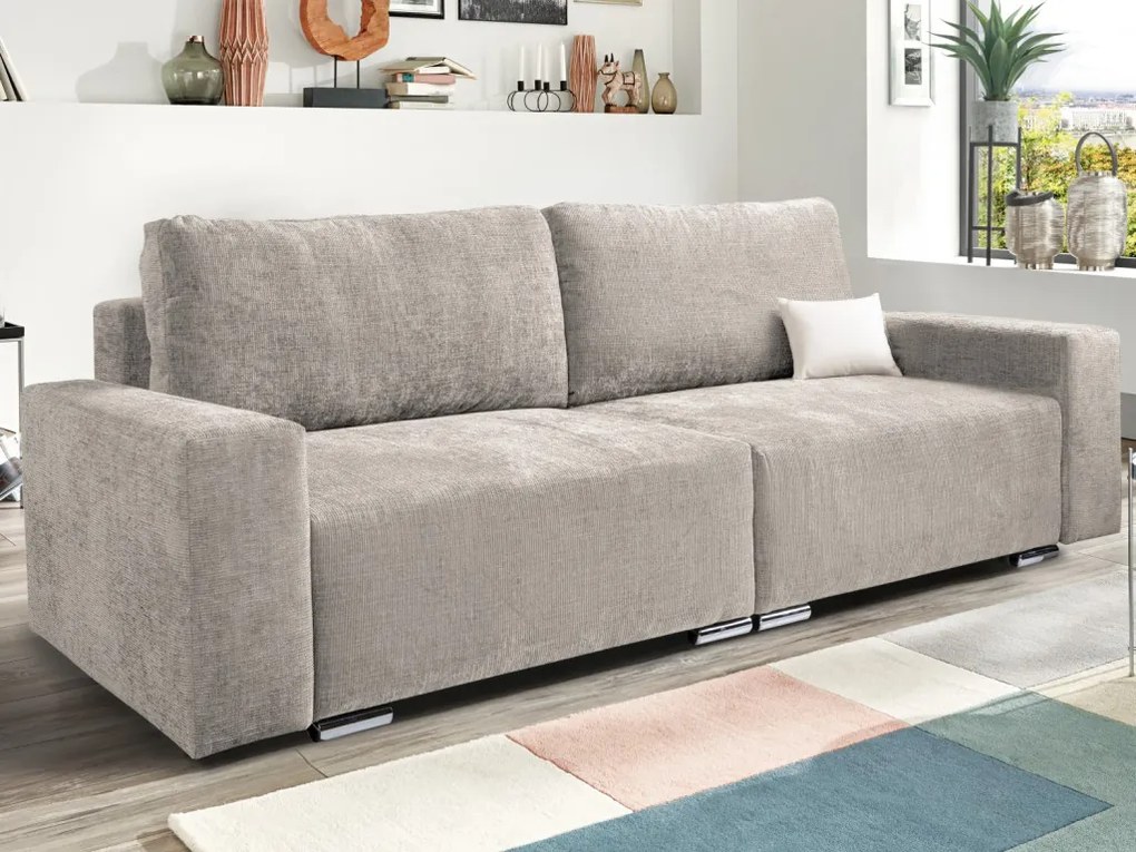 Rozkladacia pohovka Anafi, šedo-béžová látka