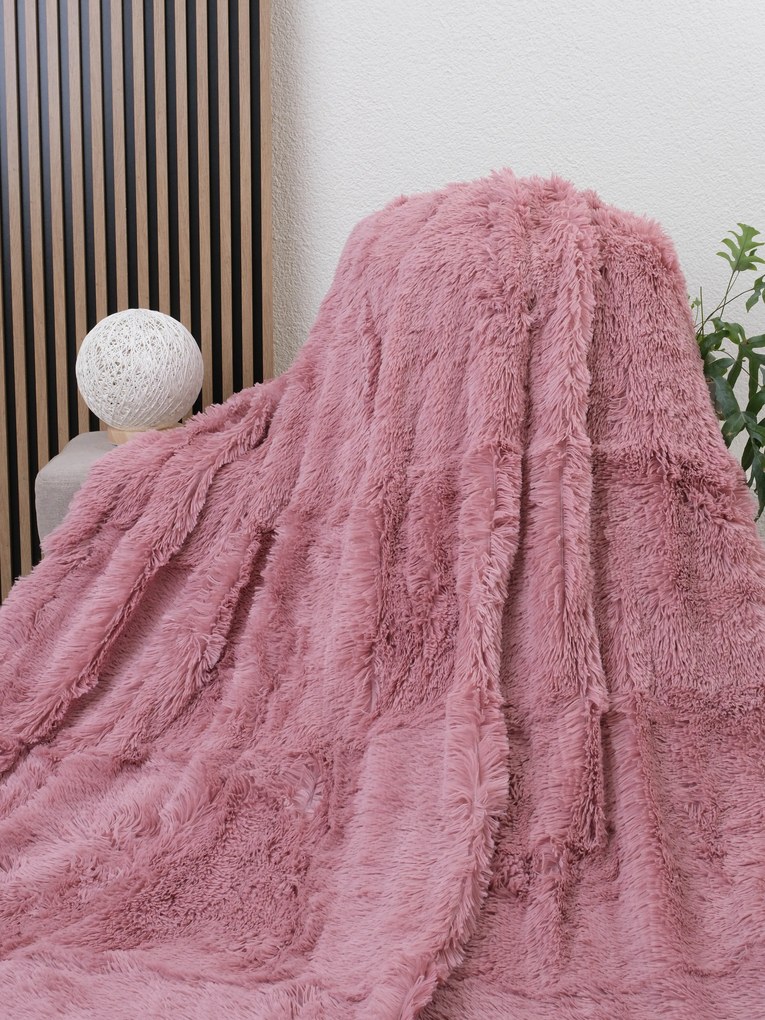 Chlpatá deka 200 × 220 cm – Agnello púdrová