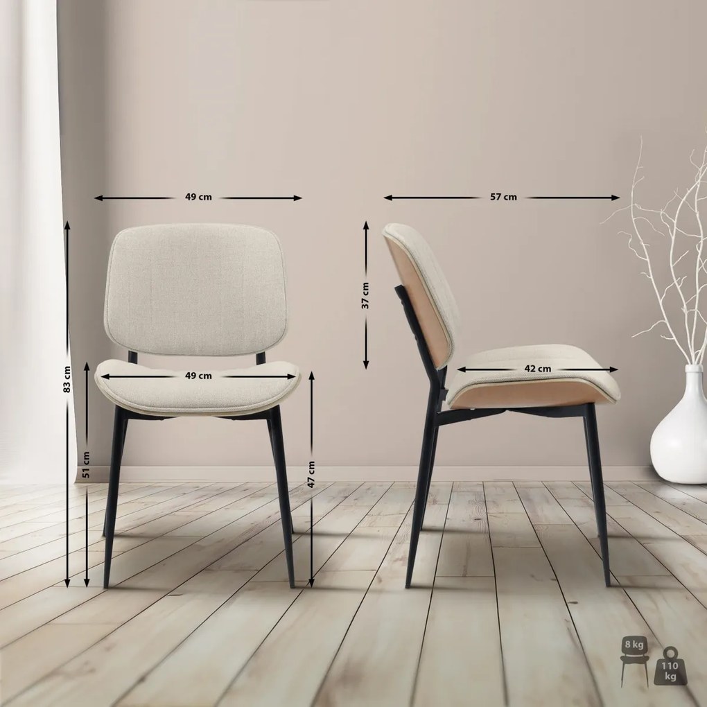 Konferenčná stolička Tiffin látka - Orech / Krémová