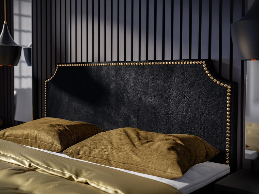Manželská posteľ Boxspring 140 cm Lupin (čierna) (s matracom a úl. priestorom). Akcia -20%. Vlastná spoľahlivá doprava až k Vám domov. 1043410