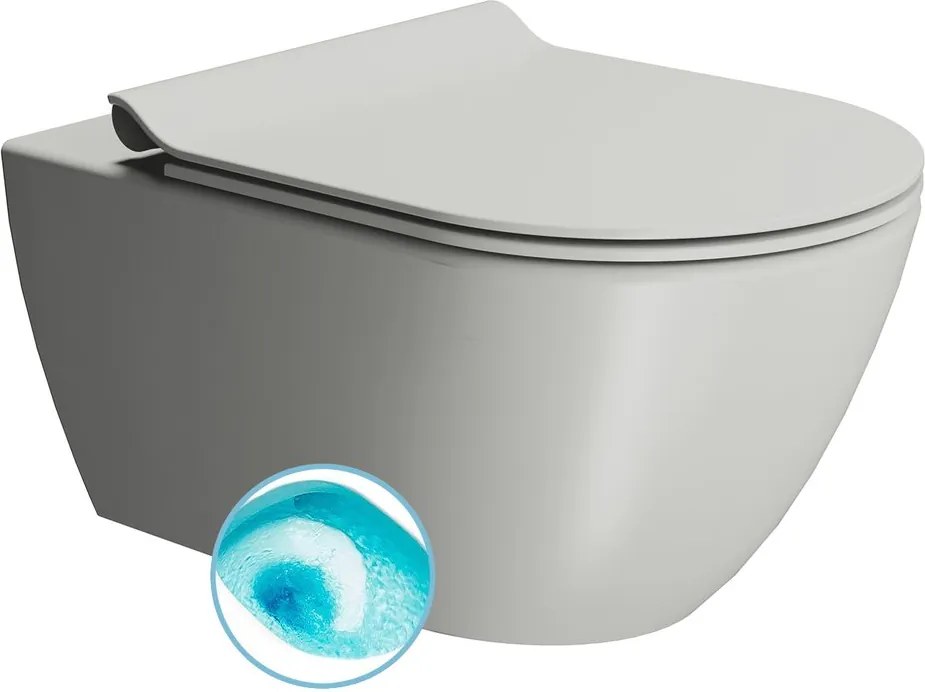 Pura 881517 WC závesné 55x36 cm, Swirlflush, cenere mat