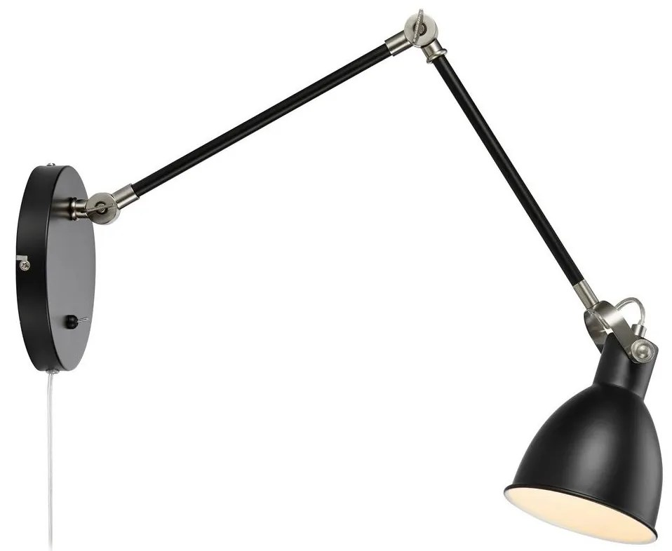 Markslöjd 108250 - Nástenná lampička HOUSE 1xE14/40W/230V čierna