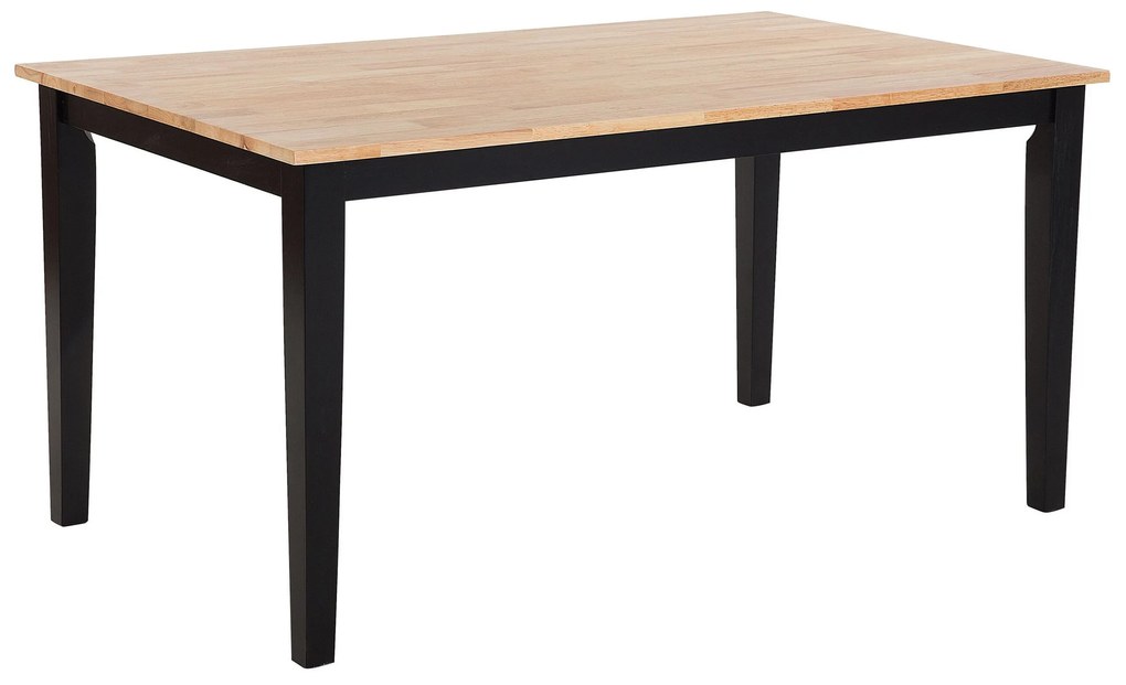 Jedálenská súprava stola a 6 stoličiek svetlé drevo/čierna GEORGIA Beliani