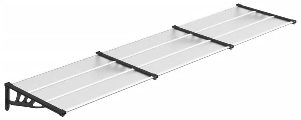 vidaXL Vchodová strieška čierna a priehľadná 358,5x90 cm polykarbonát