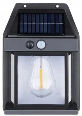 Solárna záhradná nástenná lampa Solar Interaction YX-777 - čierna