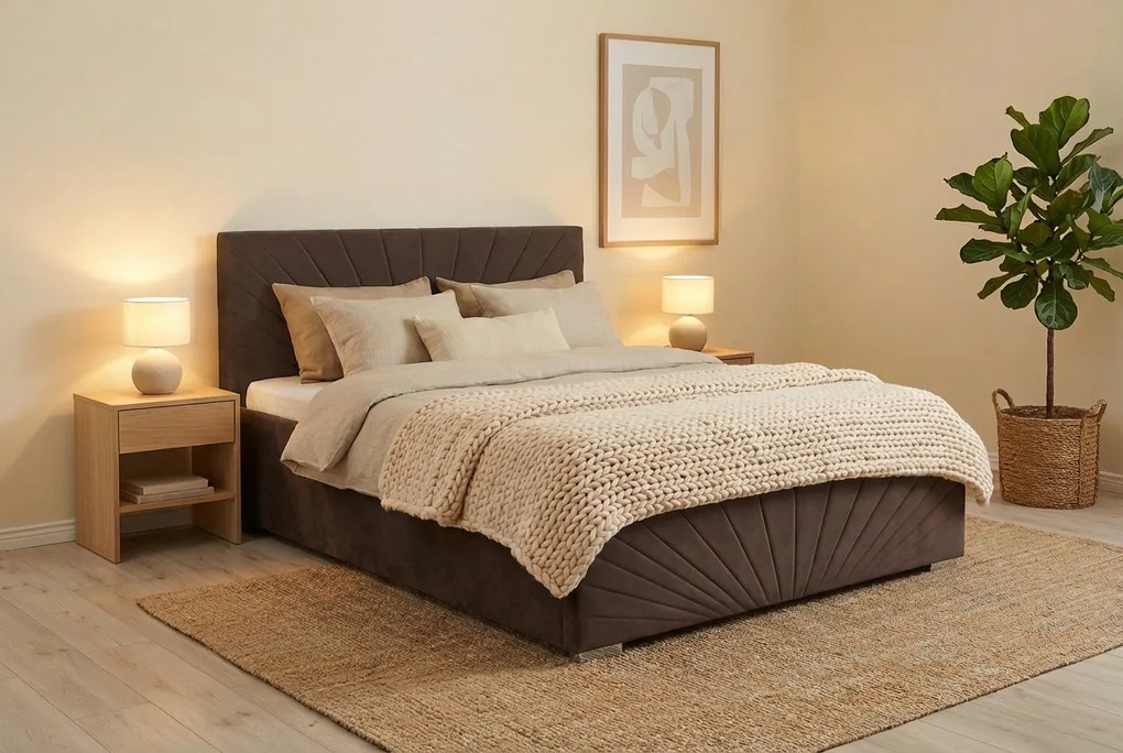 Postel OLEG 140x200 cm Hnedá Bez matraca