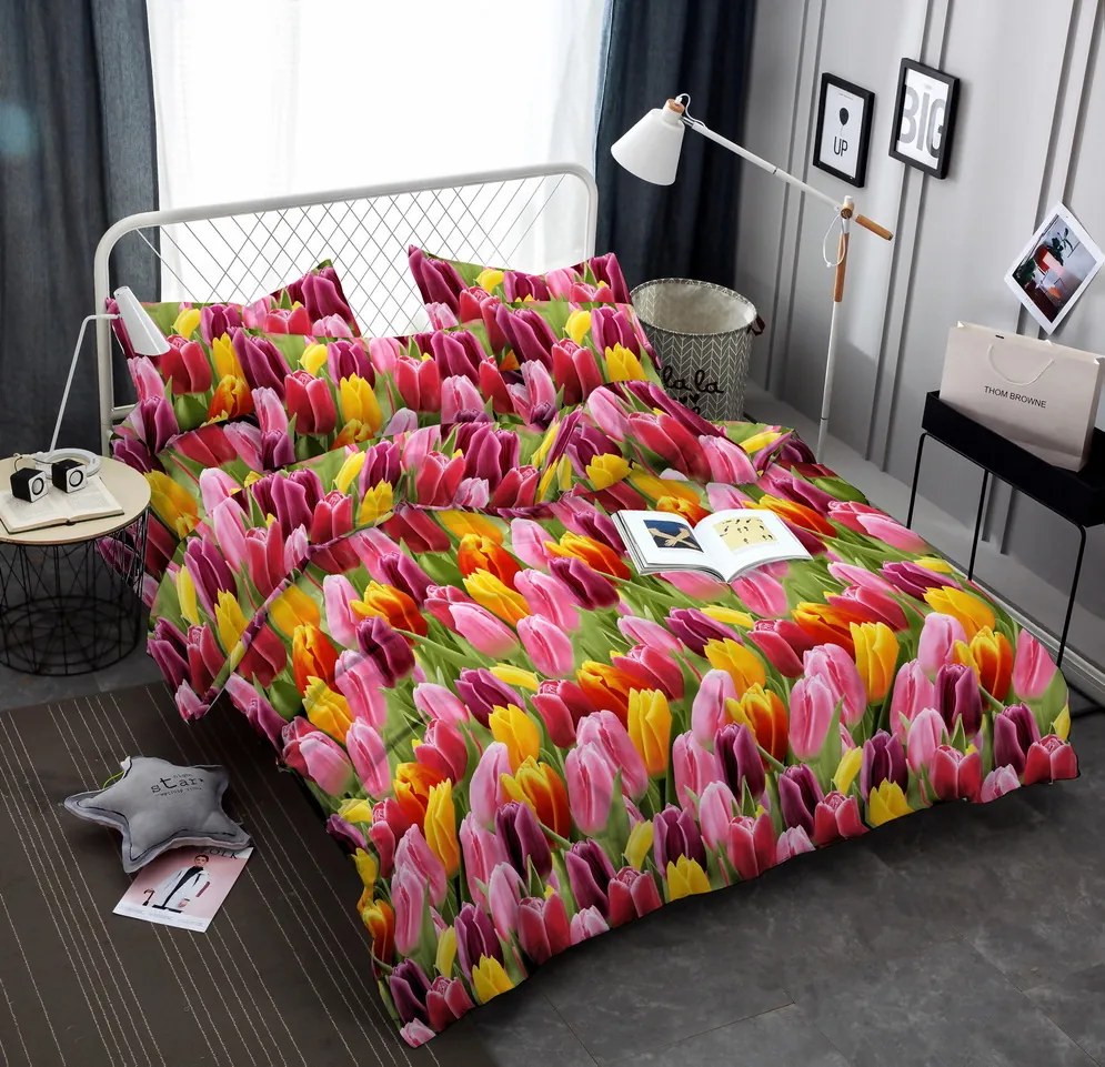 Obliečky z mikrovlákna TULIPÁNY červené