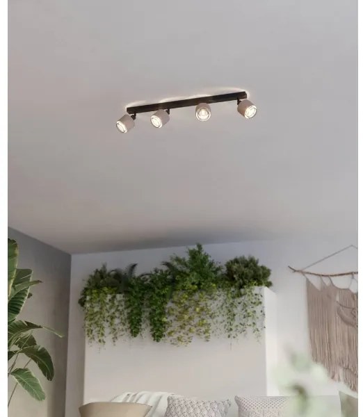 Eglo 43659 - Bodové svietidlo ROSLEY 4xE14/40W/230V čierna/béžová