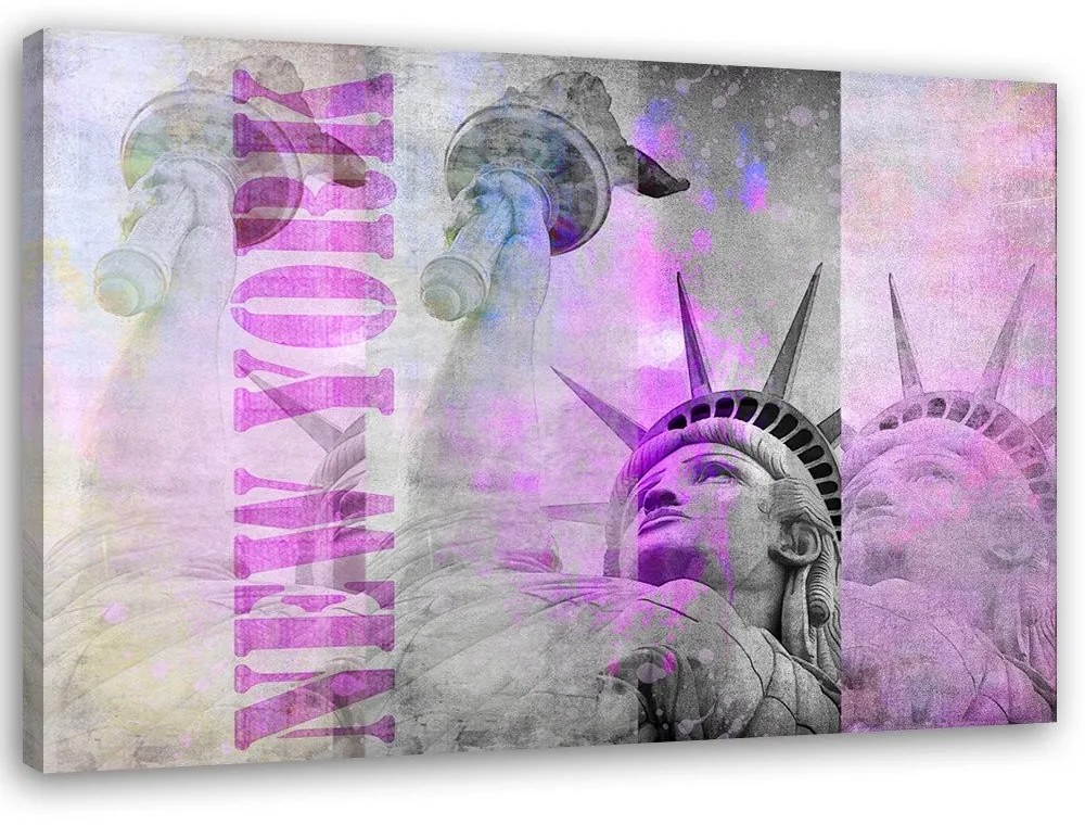 Gario Obraz na plátne Socha slobody a nápis New York - Andrea Haase Rozmery: 60 x 40 cm