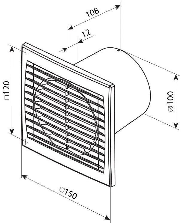 Ventilátor elektrický axiálny - VENTS 100S; 14 W