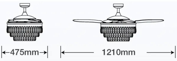 FANAWAY 212923 - LED Stropný ventilátor VEIL 6xE14/4,5W/230V chróm + DO