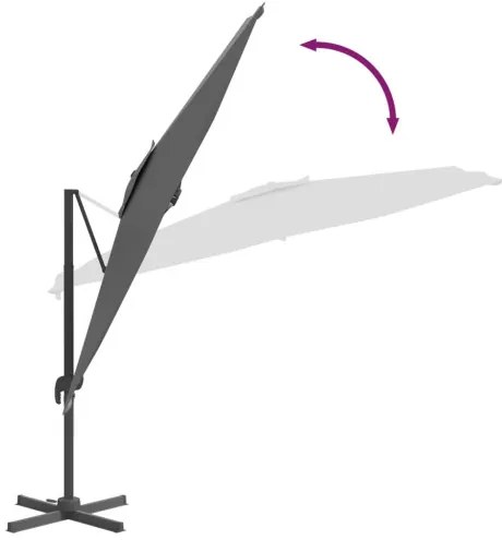 vidaXL LED konzolový dáždnik antracitový 400x300 cm-