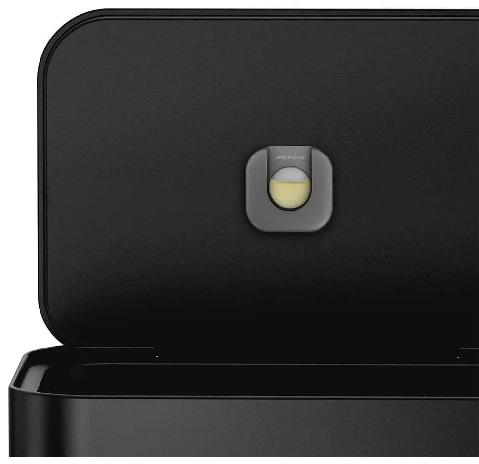 Matne čierny nášľapný oceľový odpadkový kôš 55 l – simplehuman