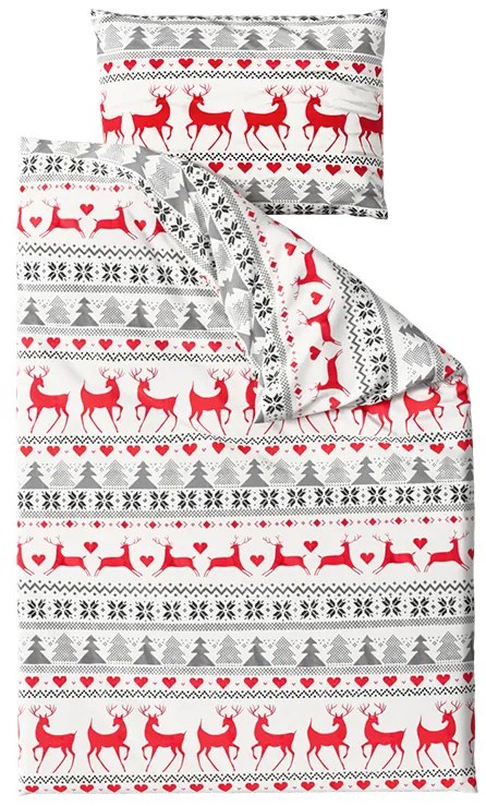 Flanelové obliečky DEER DREAMS biele Rozmer obliečky: 70 x 90 cm | 140 x 200 cm