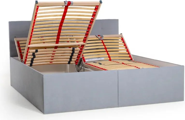 MANŽELSKÁ POSTEĽ S LAMELOVÝM ROŠTOM AMELIE 2, 200x160, sivá (č.43)