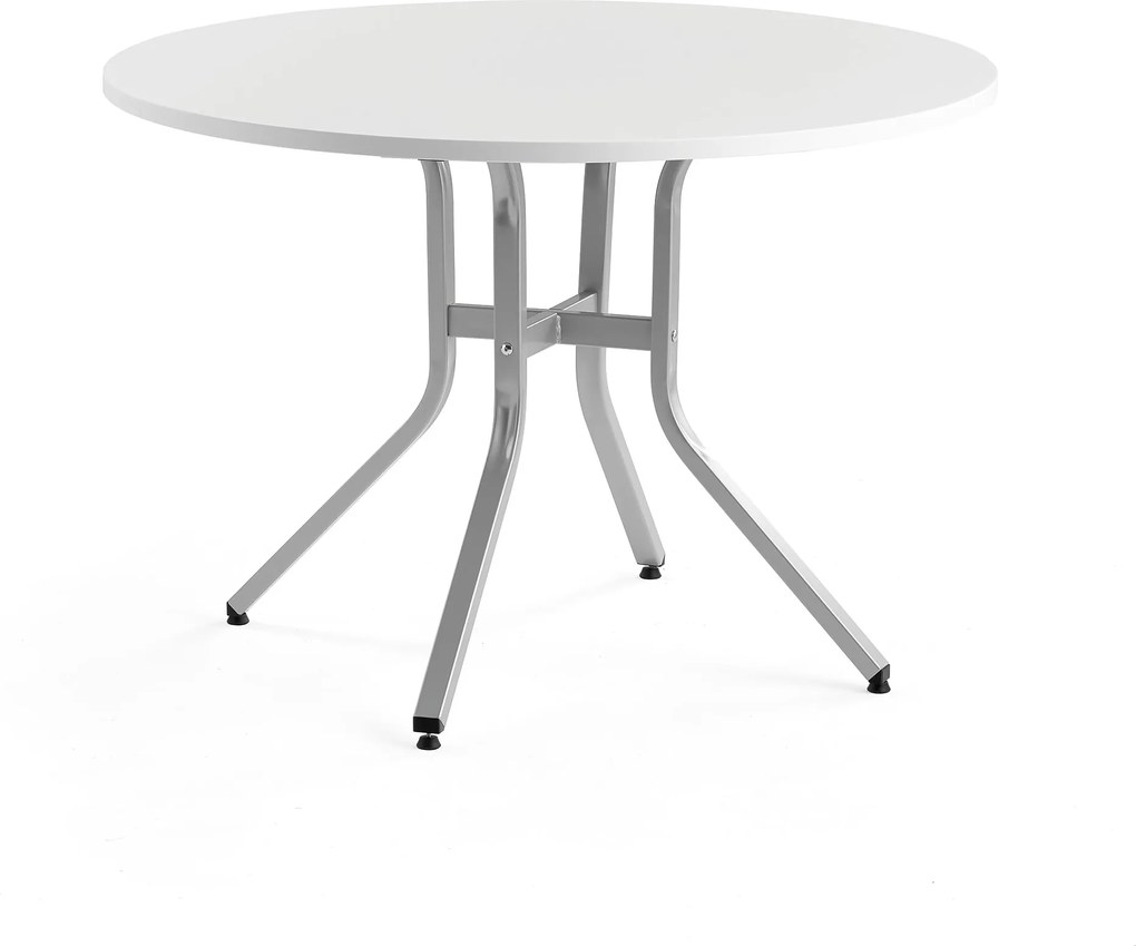 Stôl Various, Ø1100x740 mm, strieborná, biela