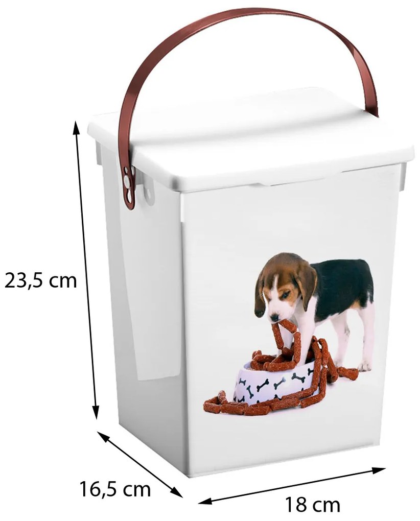 Úložný box Dog, 18x23,5x16,5 cm, biela