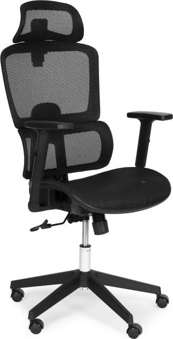 Kancelárska otočná stolička s ergonomickým nastavením výšky, čierna