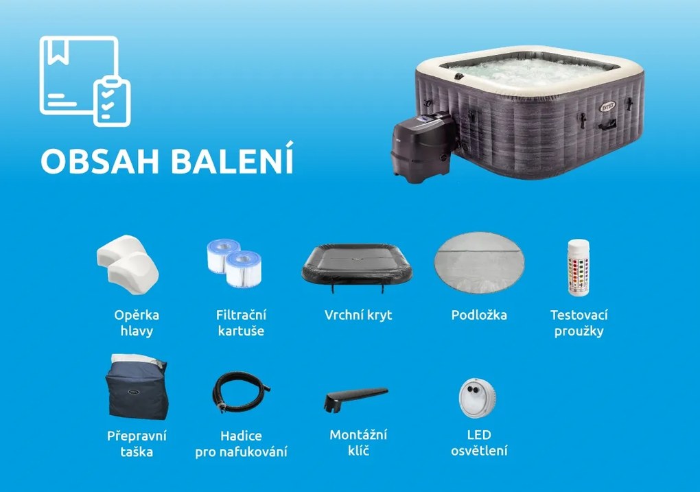 Intex | Vírivý bazén Pure Spa Greystone Deluxe Bubble Spa 6 NP | 11400295