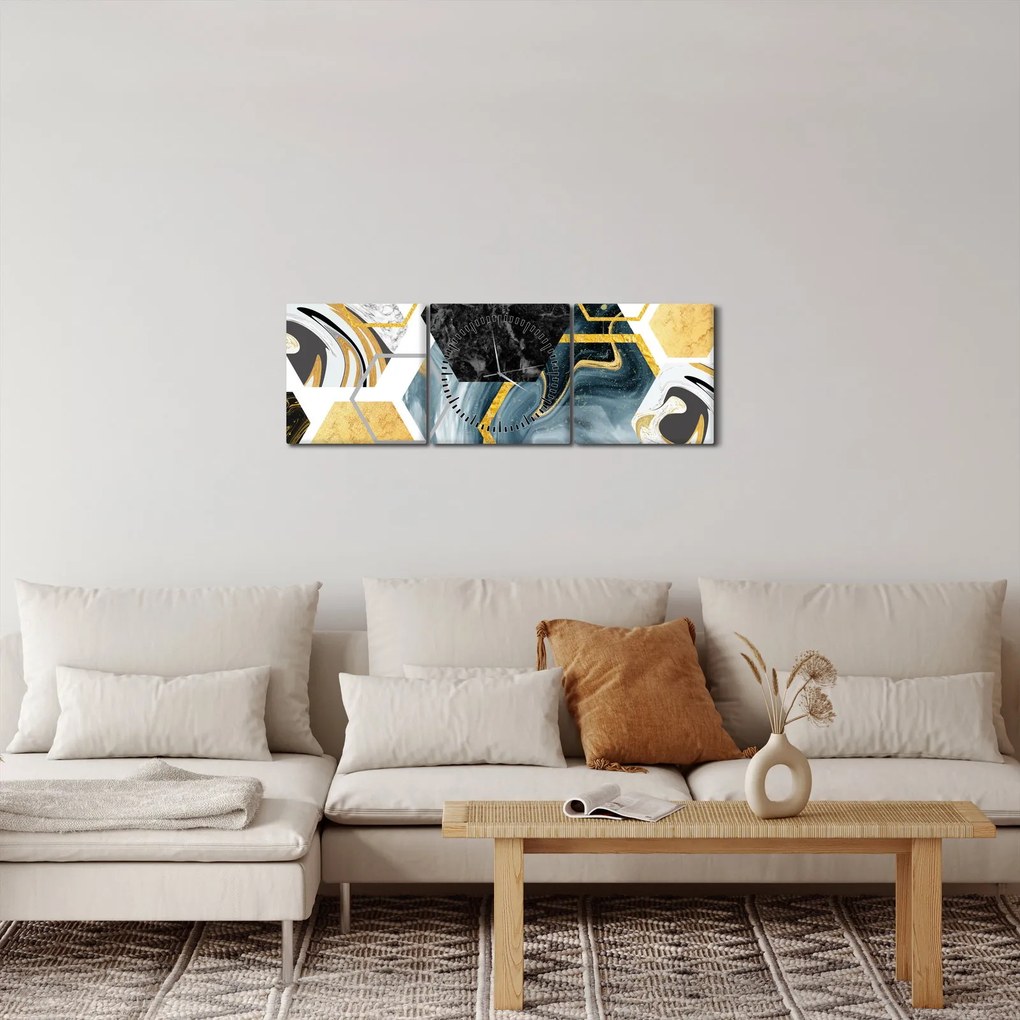 Obraz - Mnohouholník (s hodinami) (90x30 cm)