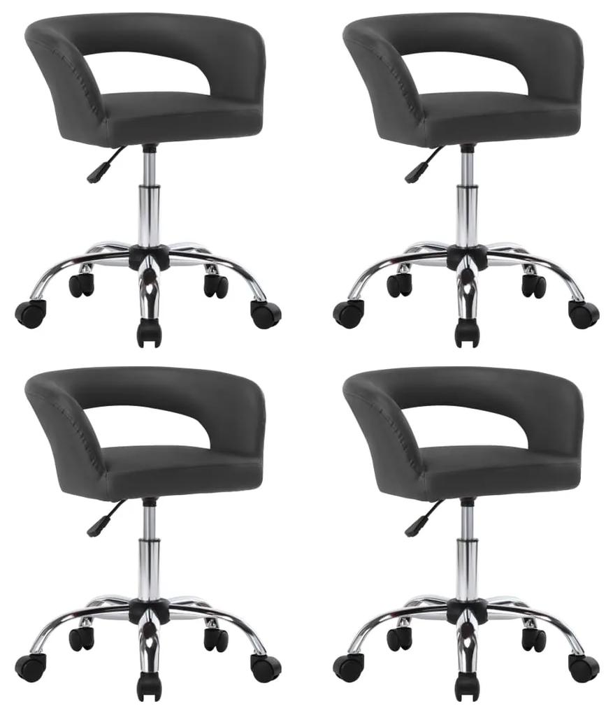 Jedálenské stoličky 4 ks sivé umelá koža 3059877