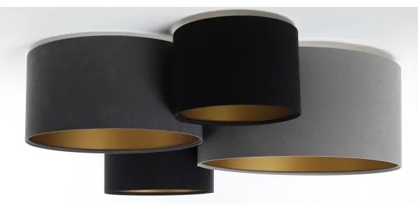 Stropné svietidlo SPACE 4xE27/60W/230V šedá/čierna/zlatá